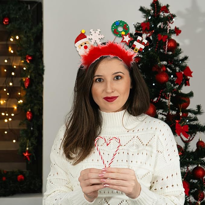Christmas Headbands - 1Pcs Glitter Santa Claus Snowflake Star Thin