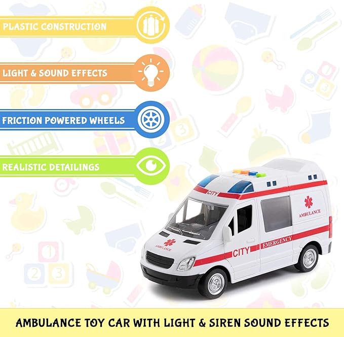 Toy To Enjoy Police & Ambulance Car Set for Boys