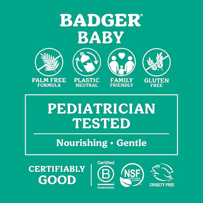 Badger Lavender Foaming Shampoo and Body Wash for Newborns and Toddlers, Organic and Gentle 10 fl