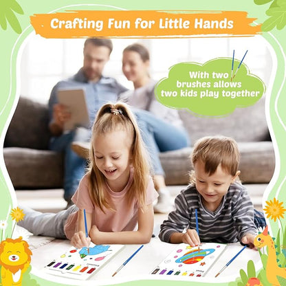 Water Coloring Books for Toddlers - Easter Basket Stuffers Watercolor Paint Book Drawing Art Paper for Kids Mess Free Craft Supplies kit Toy for Age 3 4 5 6 Valentines Birthday Gift(Planet,Dinasour）