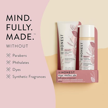 The Honest Company 2-in-1 Cleansing Shampoo + Body Wash and Face + Body Lotion Bundle | Gentle for Baby 18.5 fl