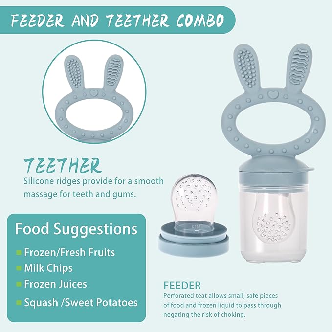 WAJIAYON Baby Breastmilk Popsicle Molds & Baby Fruit Feeder (4 Pack), Baby Food Freezer Tray Storage Containers