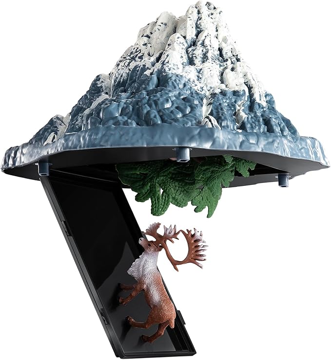 TEMI Prehistoric Animal Toys for Kids 3-5, Safari Animals Figurines and Snow Volcano Toy Set with Play Mat for Toddlers Mammoth, Lion and Gorilla, Educational Gifts for Toddlers 3 4 5 6 7 8 Years