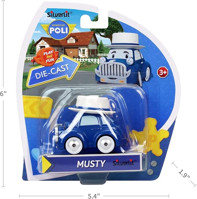 Robocar Poli, Musty DIE-CAST Metal Toy Cars 1-5 Boys