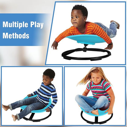 Autism Kids Swivel Chair, Spinning Chair for Kids Sensory, Sensory Toy Chair, Carousel Spin Sensory Chair for Kids, Training Body Coordination (Light Green)