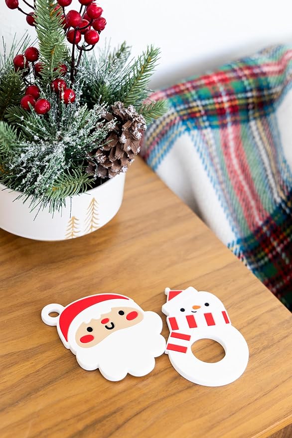 Pearhead Christmas Santa Silicone Baby Teether, Holiday Stocking Stuffers for Newborns