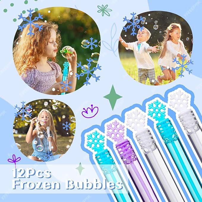 Vanblue 122Pcs Frozen Party Favors,Princess Frozen Birthday Party decorations Winter Snowflake Party Supplies for Girl Kids Goodie Bag Stuffers Pinata Filler Classroom Rewards
