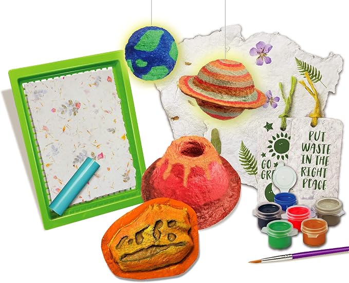 4M Green Science Paper Making Kit from STEAM Powered Kids, Have Recycling and Paper Mache Science Craft, It’s A Glow Kit! reddot Design Award Winner 2015, Ages 5+