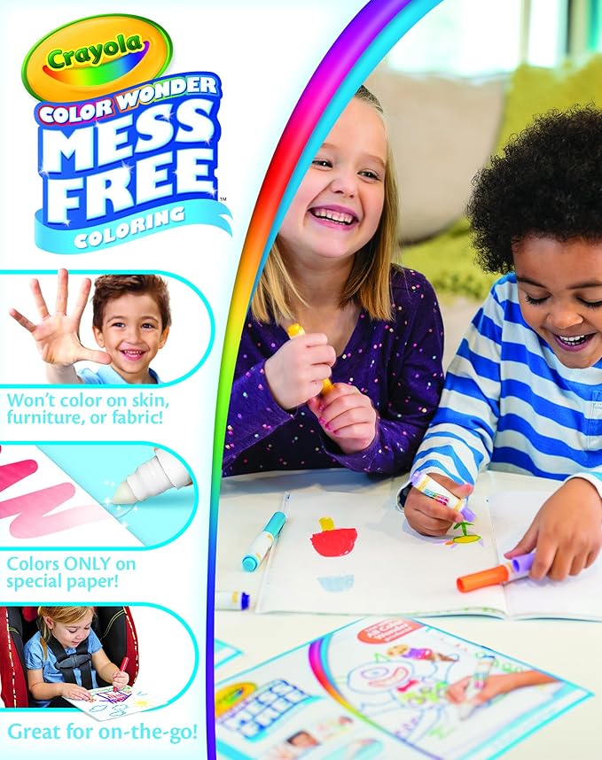 Crayola 75-2445 Color Wonder Disney Princess Glitter Coloring Pages & Markers Set Art Gift for Kids & Toddlers 3 & Up