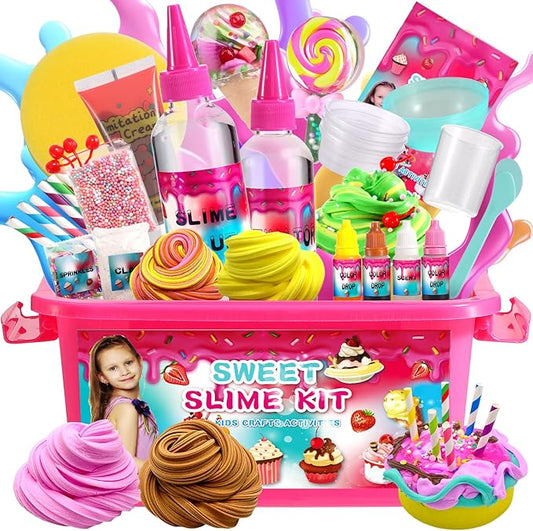 wtelnbton Mini Cake Slime Kit, DIY Slime Making Set with Containers,Cake Making Butter Slime, Super Soft Sludge Toy, Stress Relief Toys, Party Favors for Kids, for Girls Boys