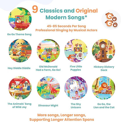 GO GO 9 Creative Animal Nursery Rhymes: Interactive Book for 1 Year Old, Sound Books for Toddlers 1-3, Musical Books for Toddlers 1-3, Music Book for Toddlers 1-3, Baby Books with Sound, Singing Books