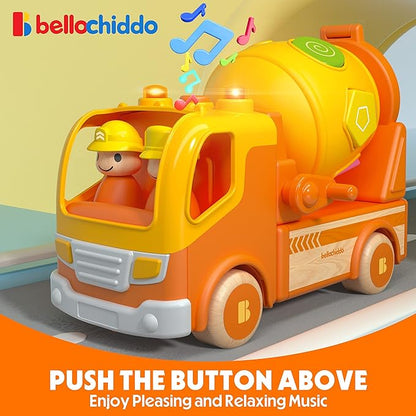 BELLOCHIDDO Wooden Toy Cars for Toddlers - Learning Sort and Match, Shape Sorter Toys 2 3 4 Year