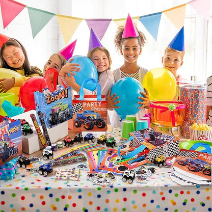 Vanblue Truck Car Party Favors Set Car Themed Birthday Party Decorations 110Pcs Slap Bracelet DIY Sticker Gift for Boy Kids Treat Bags Stuffers Birthday Supplies Pinata Filler Classroom Rewards