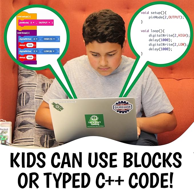 Code Car Kids Coding Toy for Kids 8-12+ and Teens. Learn Block & Typed C++ Coding with Hands-On Electronics & 40+ Projects Including Custom Siren, Honk The Horn, and Reverse Alarm.