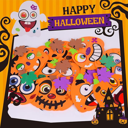 Thanksgiving Pumpkin Foam DIY Craft Set,330 Pc Fall Pumpkin Ghost Spider Bat Autumn Pumpkins Crafts Favors Supplies for Kids DIY, Halloween Witch Craft Kit for Kid Classroom Party Activities