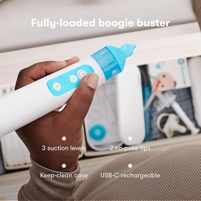 Bundle of Frida Baby Electric NoseFrida Nasal Aspirator, Nose Sucker 3 Suction 2 Silicone 3.4 floz