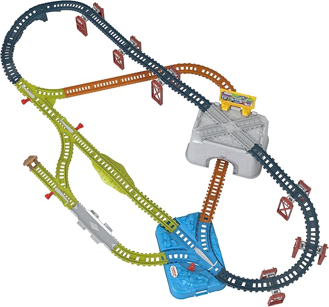 Thomas & Friends Toy Train Tracks Set, Connect & Build Bucket, 34-Piece Expansion Pack for Diecast & Motorized Trains, Kids Ages 3+ Years