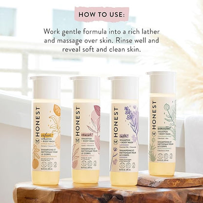 The Honest Company 2-in-1 Cleansing Shampoo + Body Wash | Gentle for Baby 18 fl