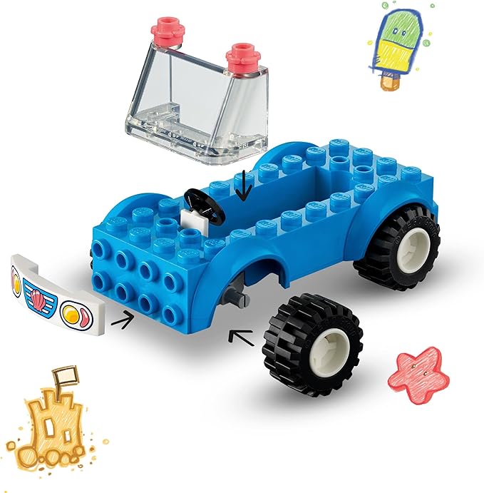 LEGO Friends 41725 Beach Baggy in Summer, Toy Blocks, Present, Vehicle, Glue, Girls, Ages 4 and Up