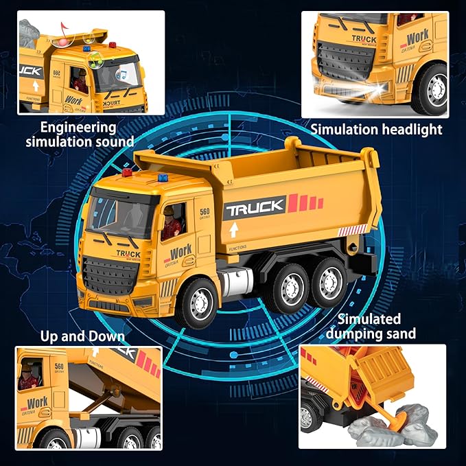 YAYYAY 2 Pack Construction Toy Trucks - Remote Control Excavator 6 7 8+