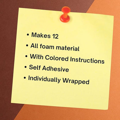 4E's Novelty Halloween Crafts for Kids (12 Pack) Goofy Candy Corn Magnet Foam Craft Kit - Bulk Fall Arts and Crafts for Toddlers & Kids, Halloween Activities for Kids Party