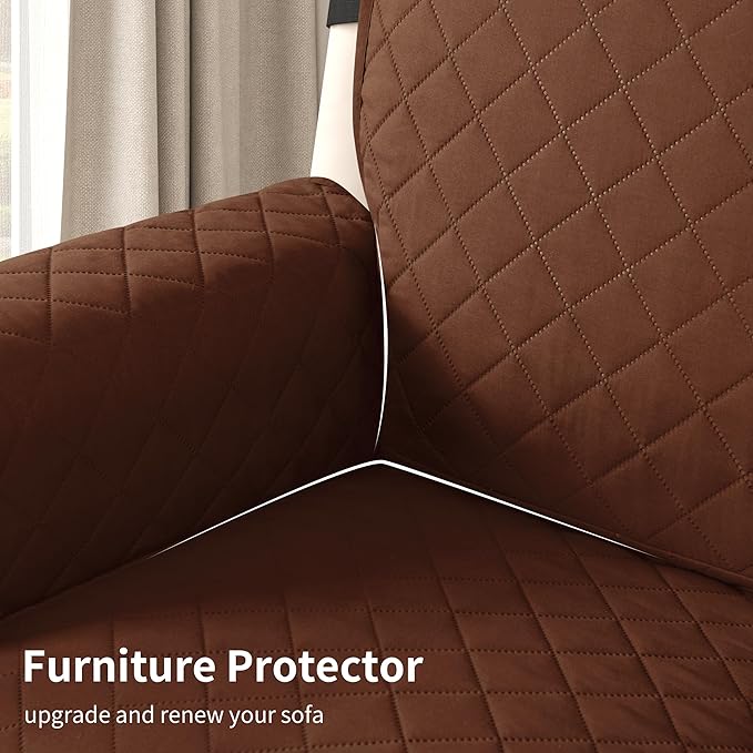 CHUN YI Recliner Chair Cover, Non-Slip Recliner Covers That Stay in Place, Washable Lazy Boy Recliner Covers with Pockets, Water Resistant Recliner Slipcover for Pets (Chocolate, Large Recliner)
