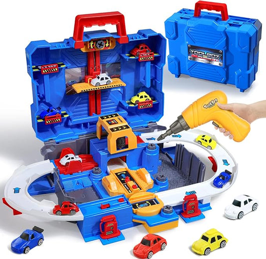 Race Track Adventure Car Game Kid Toy for 3 Year Old Boys Girls Birthday Gift, Cars Playsets Stem Toys for Boy Age 4 5 6 7 8