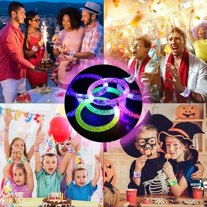 40 PCS Led Glow Sticks Bracelets Glow In the Dark Party Supplies, Light Up Bracelets Glow Party Favors for Kids Adults, Party Supplies for Christmas, Halloween, New Year Party Light Up Toys Gifts (40)