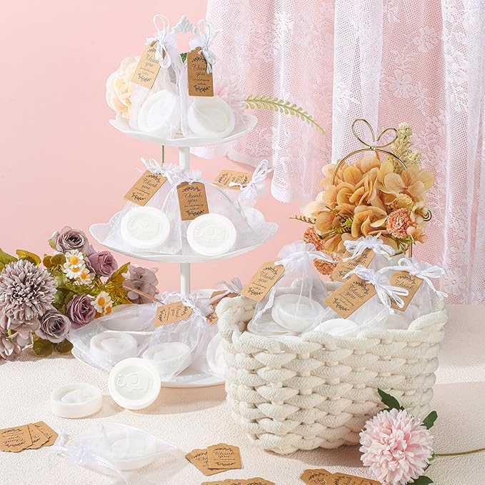 Roowest 50 Packs Mini Elephant Soap Baby Shower Favors 50 Bags 50 Thanks