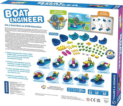 Thames & Kosmos Kids First Boat Engineer STEM Experiment Kit for Young Learners, Build 10 Non-Motorized Models, Play & Learn with Storybook Manual, Parents’ Choice Gold Award Winner