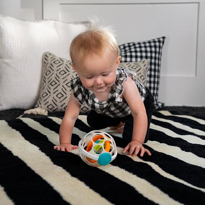 Baby Einstein Grip & Spin Oball Easy Grasp Rattle Toy, BPA Free 0+ Months