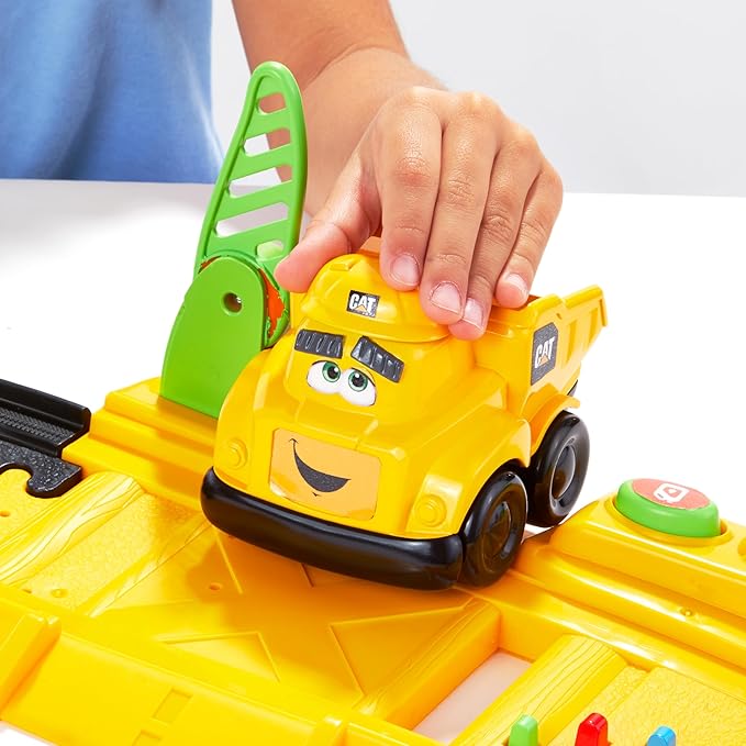CAT Construction Toys, CAT Construction Power Track Friends Preschool Train Set | 8 Pieces of Easy-to-Assemble Tracks