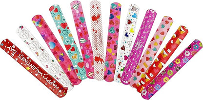 Valentine Slap Bracelets for Kids Valentines Day Slap Bracelets Bulk for Boys and Girls Holiday Slap Bracelet Party Favors Supplies Classroom Prizes Exchanging Gifts (48)