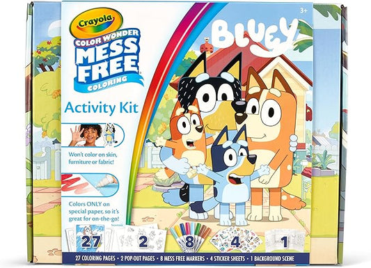 Crayola Color Wonder Bluey Activity Kit, Mess Free Coloring, Toddler Travel Activity, Bluey Toys for Kids, Gifts for Boys & Girls, 3+