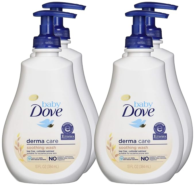 Baby Dove Baby Dove Soothing Wash To Soothe Delicate Baby Skin Eczema Care Washes Away Bacteria, No Artificial Perfume or Color 13 Oz, 13 Ounce 4)