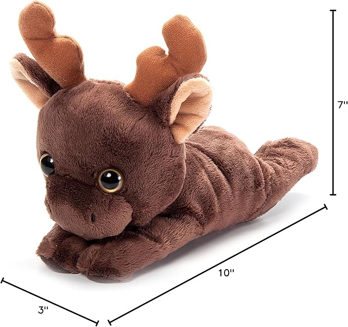The Petting Zoo Moose Stuffed Animal Plushie Slap Bracelet, Gifts for Kids, Slapstix Wildlife Animals, Moose Plush Toy, 10 inches