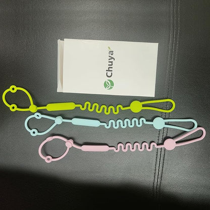 Chuya Toy Straps for Baby 3 Pcs,Silicone Baby Pacifier Holder