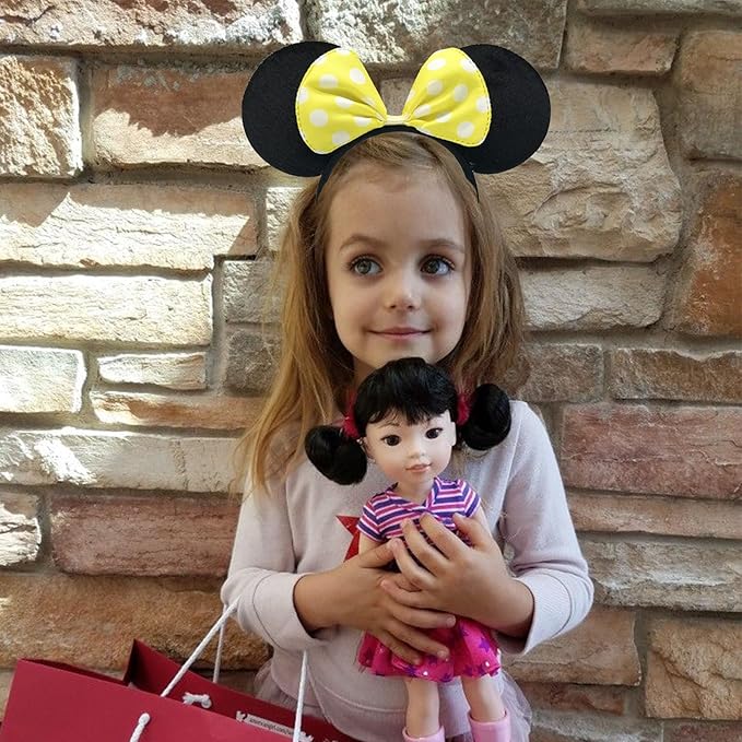Mouse Ears Headband Shiny Mouse Ears Bows Hairband for Birthday
