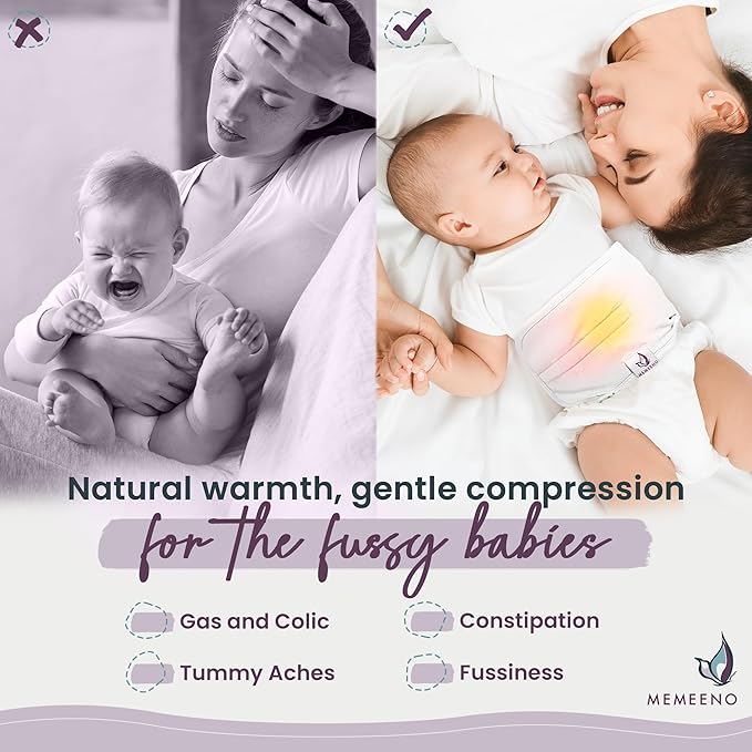 Baby Belly Band for Gas & Colic Baby Relief - Self Heating Belly Band Baby Belly Button Band Colic Band Tummy Wrap for Babies Colic Belt Baby Gas Wrap Colic Baby Relief Newborn