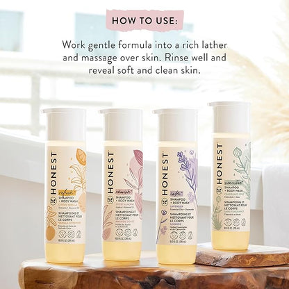 The Honest Company 2-in-1 Cleansing Shampoo + Body Wash | Gentle for Baby 18 fl