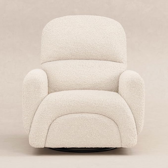 Babyletto Rainbow Recliner and Swivel Glider in Almond Teddy Loop, Greenguard Gold Certified and CertiPUR-US® Certified