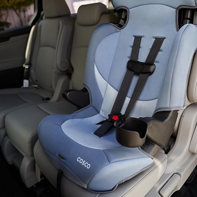 Cosco Kids Finale DX 2-in-1 Booster Car Seat, Forward Facing Toddler Car Seat (30-65 lbs) and Belt Positioning High Back Booster Seat (40-100 lbs), Organic Waves