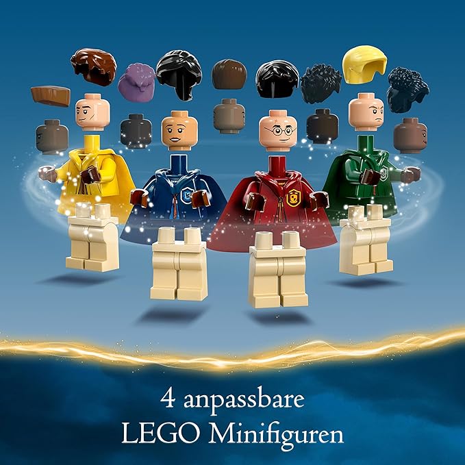 LEGO Harry Potter Quidditch Trunk Playset for 1 or 2 Players with Customizable Minifigures of Draco Malfoy, Cedric Diggory, Cho Chang and Golden Snitch, Travel Toy for Boys and Girls 76416