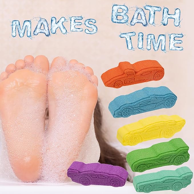 Hot Wheels 6 Piece Bath Bombs for Kids, Bubble Gum Scented 3+, by