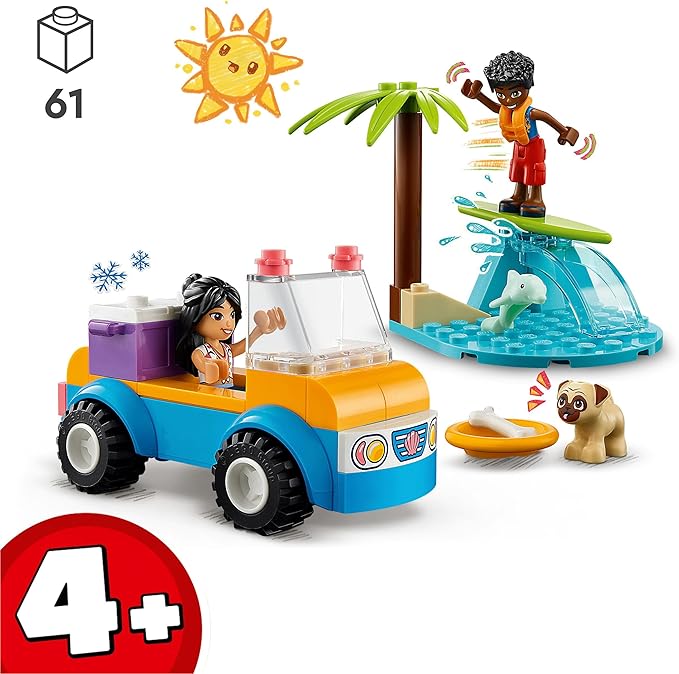 LEGO Friends 41725 Beach Baggy in Summer, Toy Blocks, Present, Vehicle, Glue, Girls, Ages 4 and Up