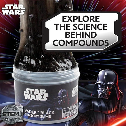 STAR WARS Vader Black Slime, 8 oz Galaxy Slime, Pre-Made Darth Vader Slime, Party Favors for Kids, Perfect for Goodie Bags, Desk Toys, Star Wars Merch, Star Wars Toys, Gifts for 6 Year Old Boys