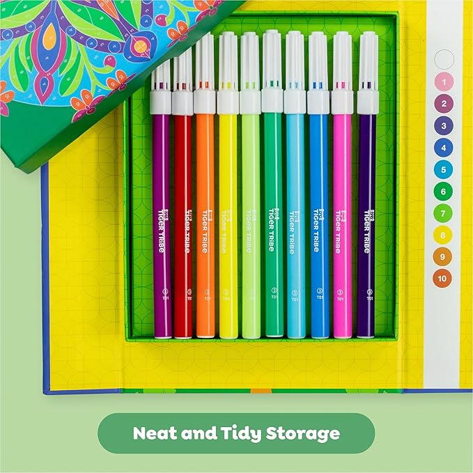 Tiger Tribe: Color by Numbers - The Tropics - Activity Set, Themed Coloring Pages, Markers, Color A Number at A Time, Kids & Tweens Ages 8+