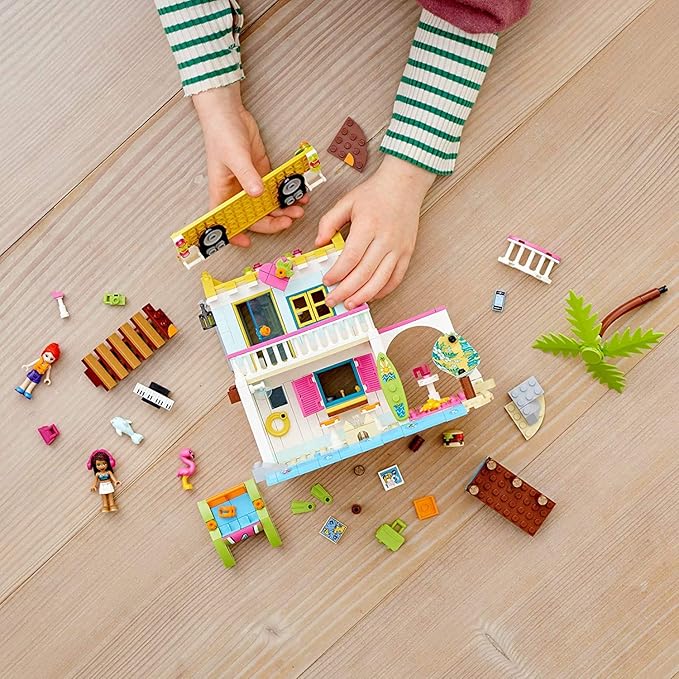 LEGO Friends Beach House 41428 Building Kit; Sparks Hours of Summer Adventure Play (444 Pieces)