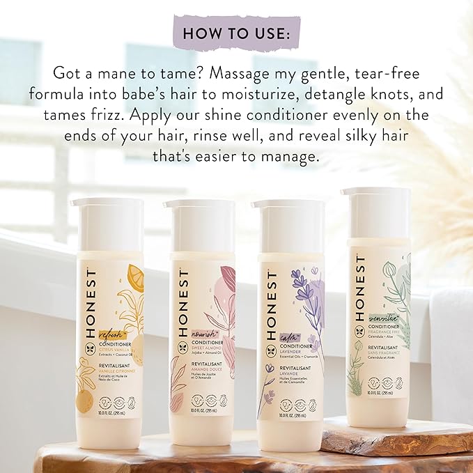 The Honest Company Silicone-Free Conditioner | Gentle for Baby 10 fl