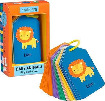 Mudpuppy Baby Animals — Ring Flashcards 26 Durable Double Sided Baby Animal Cards And Reclosable Ring With Colorful Art For Babies Ages 1+ Perfect For Preschool Or Travel For Teachers And Parents